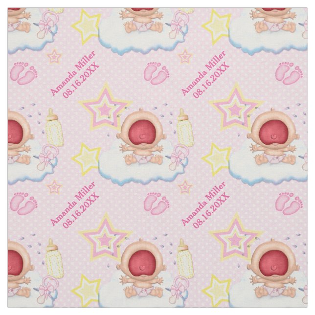 Bawling Baby Girl - Custom Text Fabric (Swatch)