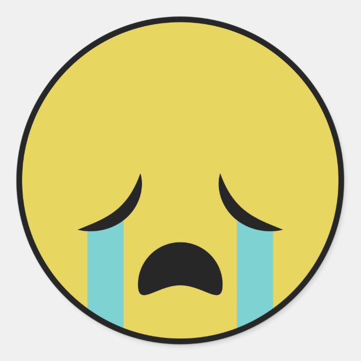 Bawling Emoji Classic Round Sticker 