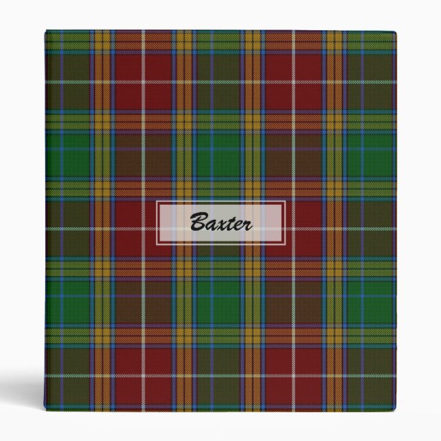 Baxter Clan Tartan Plaid Binder (Front)