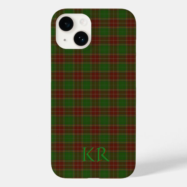 Baxter Clan Tartan with your monogram / initials Case-Mate iPhone Case (Back)