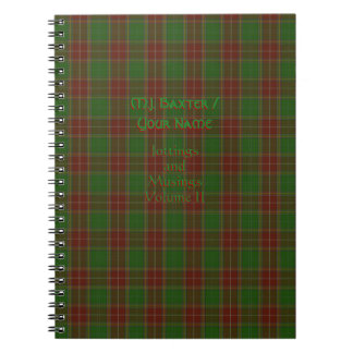 Baxter Clan Tartan with your name Notebook