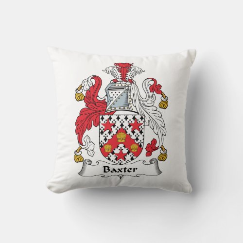 Baxter Family Crest Throw Pillow