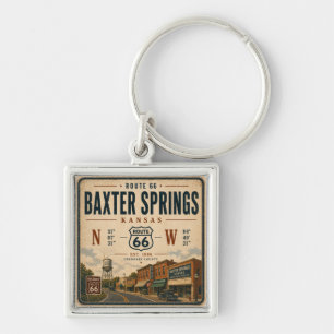 Baxter Springs Kansas Route 66 Tribute Keychain