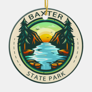 Baxter State Park Maine Badge Ceramic Ornament