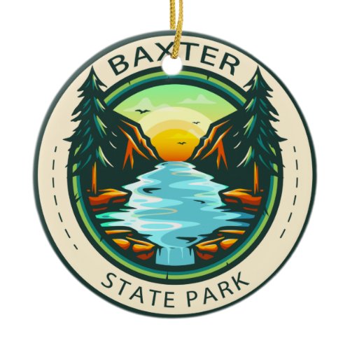 Baxter State Park Maine Badge Ceramic Ornament