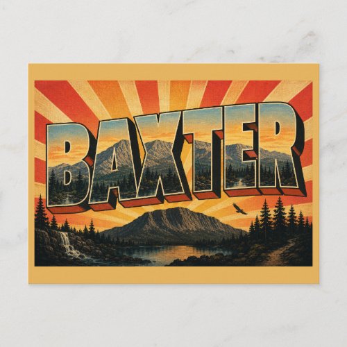 Baxter State Park Maine Granite Peak Lakes Art Postcard