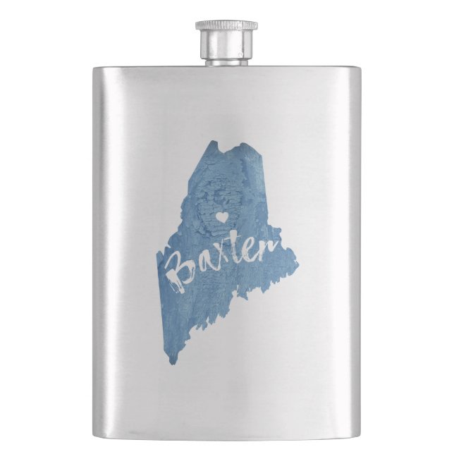 Baxter State Park Maine Wood Grain Flask (Front)