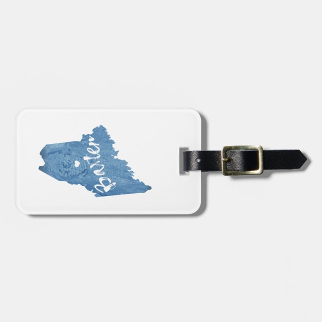 Baxter State Park Maine Wood Grain Luggage Tag (Front Horizontal)