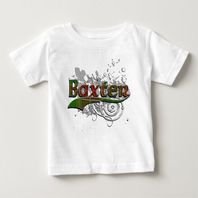 Baxter Tartan Grunge Baby T-Shirt (Front)