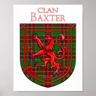 Baxter Tartan Scottish Plaid Lion Rampant Poster