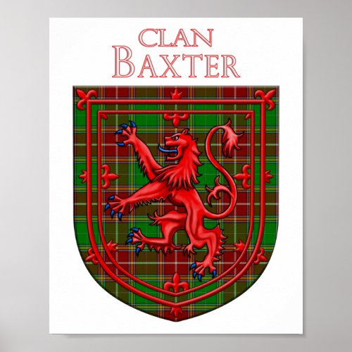 Baxter Tartan Scottish Plaid Lion Rampant Poster