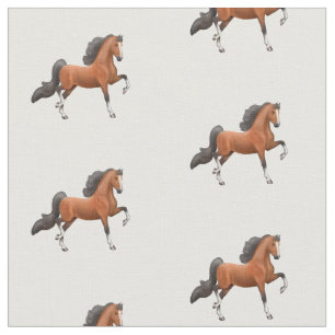 Bay American Saddlebred Horse Fabric