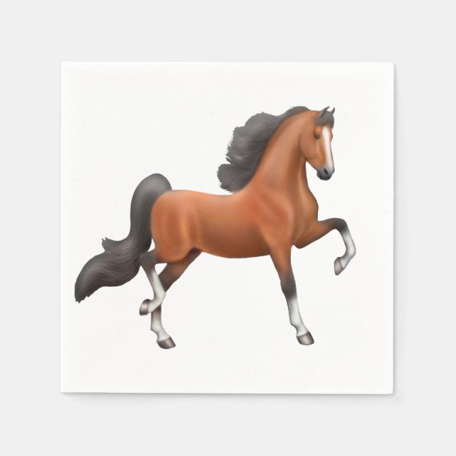 Bay American Saddlebred Horse Napkins (Front)