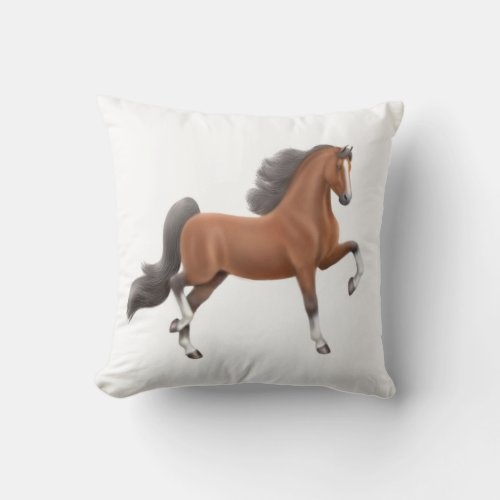 Bay American Saddlebred Horse Pillow