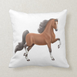Bay American Saddlebred Horse Pillow