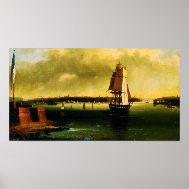 Bay and Harbor (1850) - Edmund C. Coates Poster (Front)