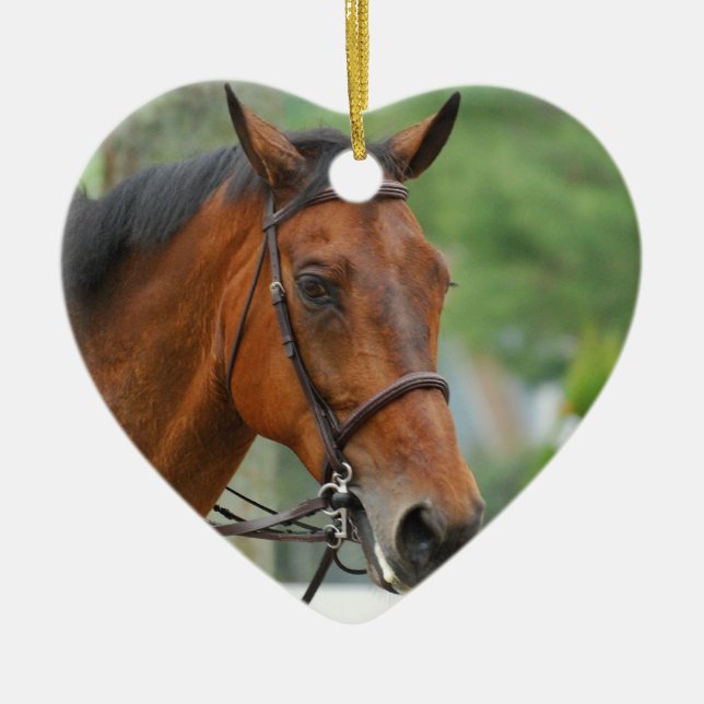 Bay Arab Horse Ornament (Front)