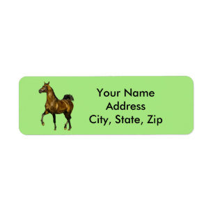 Bay Arabian Horse Label