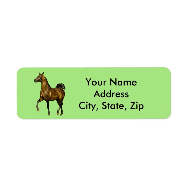 Bay Arabian Horse Label (Front)