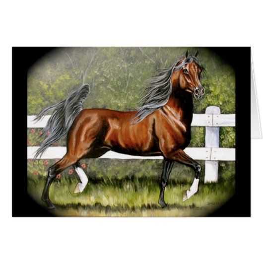 Bay Arabian Horse Running Cards (Front Horizontal)