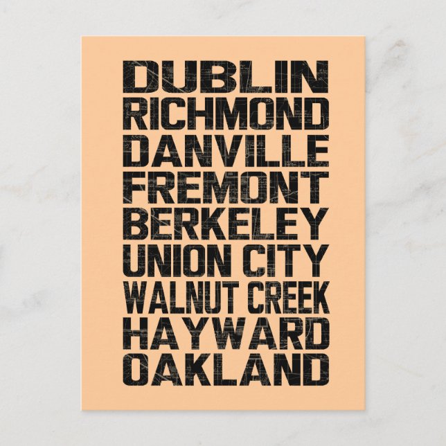 Bay Area East Bay Postcard (Front)