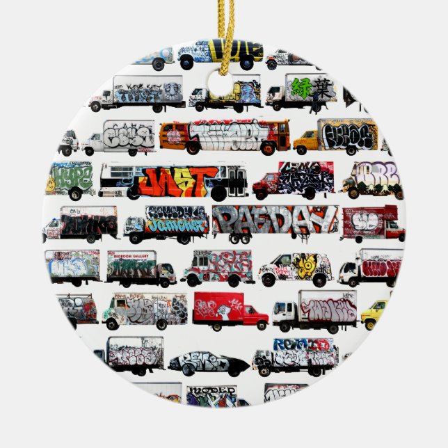 Bay Area Graffiti Trucks Ceramic Ornament (Front)