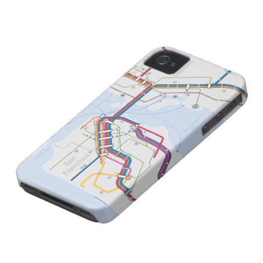 Bay Area Transit Map - San Francisco-Oakland Case-Mate iPhone Case (Bottom)