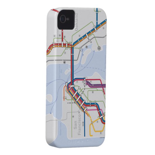 Bay Area Transit Map - San Francisco-Oakland Case-Mate iPhone Case (Back/Right)