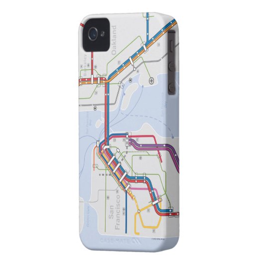 Bay Area Transit Map - San Francisco-Oakland Case-Mate iPhone Case (Back Left)