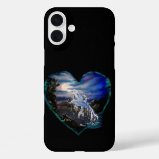 Bay at Night , Dolphin Love iPhone 16 Plus Case