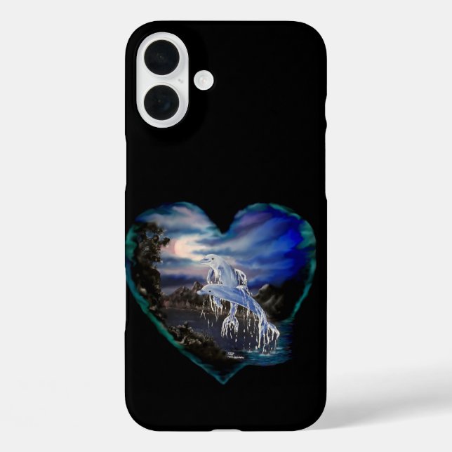 Bay at Night , Dolphin Love Case-Mate iPhone Case (Back)