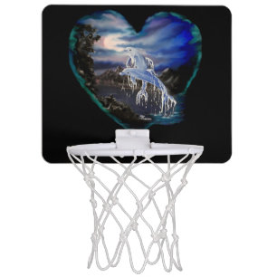 Bay at Night , Dolphin Love Mini Basketball Hoop