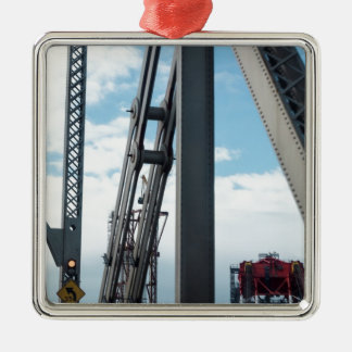 Bay Bridge and Construction Metal Ornament