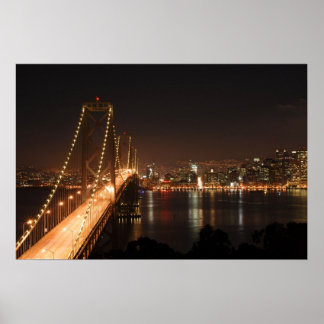 Bay Bridge and San Francisco City Skyline Poster