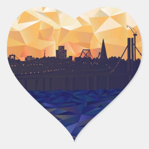 Bay Bridge Heart Sticker