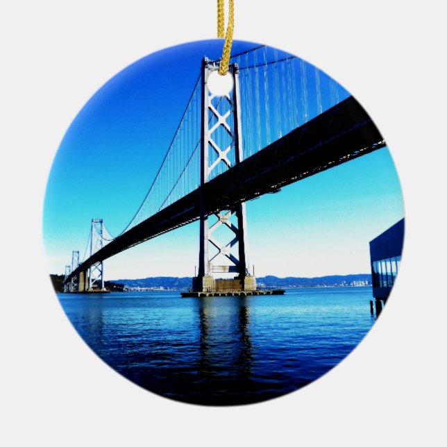 Bay Bridge Northern California San Francisco Ceramic Ornament (Front)