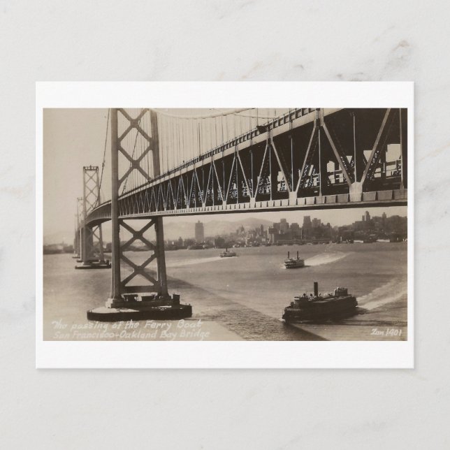 Bay Bridge, San Francisco, California Vintage Postcard (Front)