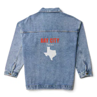 Bay City Texas USA State America Travel Texas  Denim Jacket