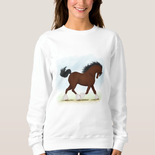 Bay Clydesdale Horse Sweatshirt (Front)