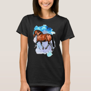 Bay Draft Horse Watercolor T-Shirt