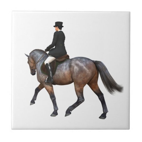 Bay Dressage Horse Tile