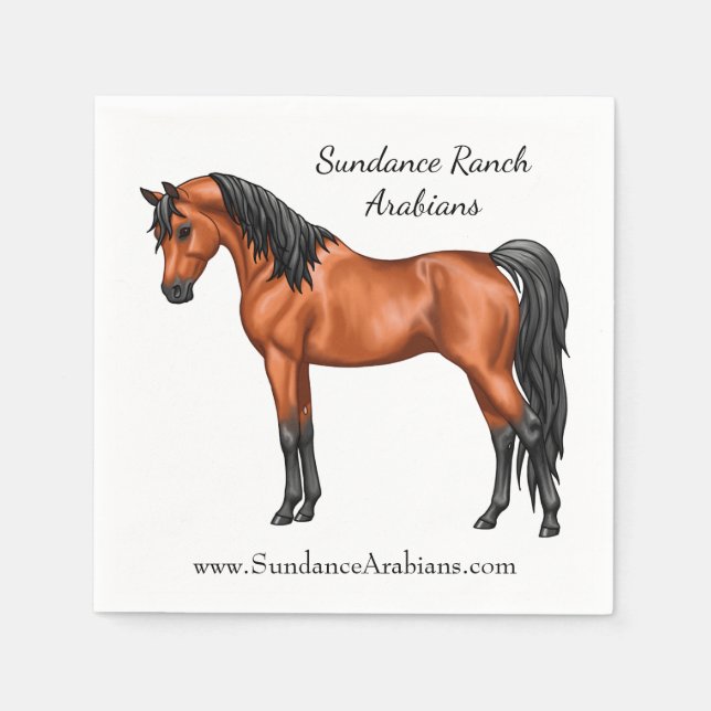 Bay Egyptian Arabian Horse Napkins (Front)