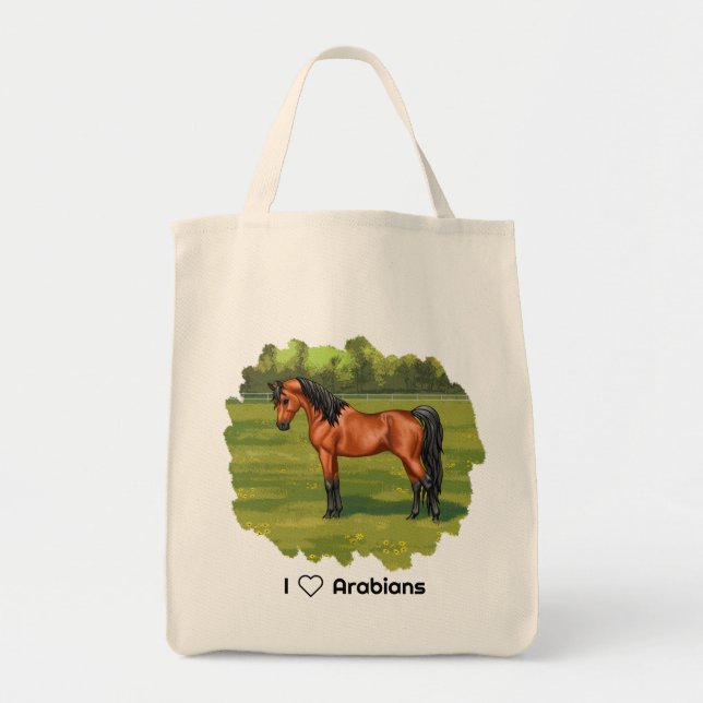 Bay Egyptian Arabian Horse Tote Bag (Front)