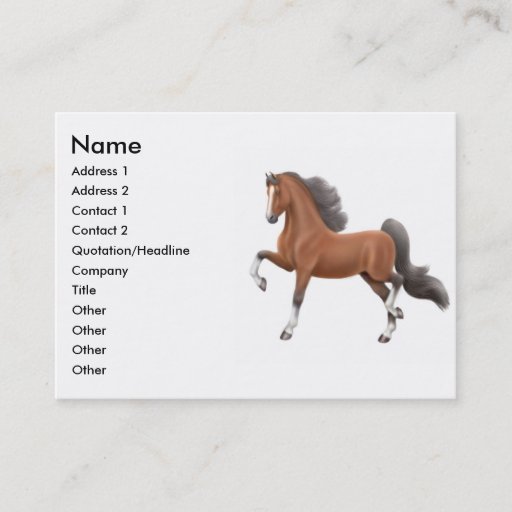 Customizable Bay Gaited Horse Business Card