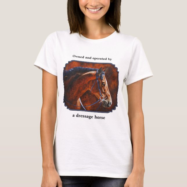 Bay Hanoverian Dressage Horse T-Shirt (Front)