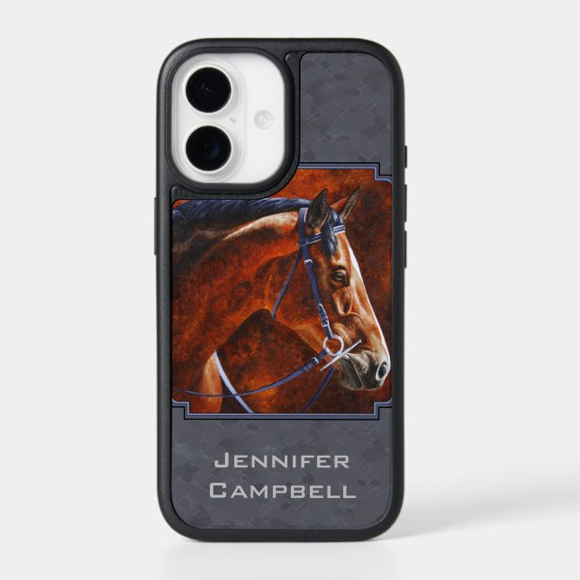 Bay Hanoverian Horse Slate Gray Otterbox iPhone Case (Back)