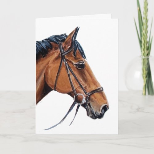 Bay Horse Blank Card