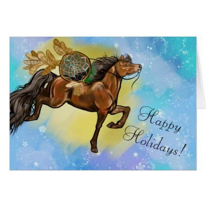 Bay Horse Dreamcatcher Christmas Card