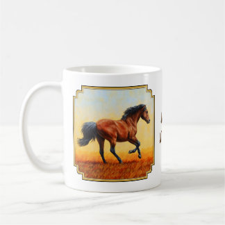 Bay Horse Galloping Coffee Mug