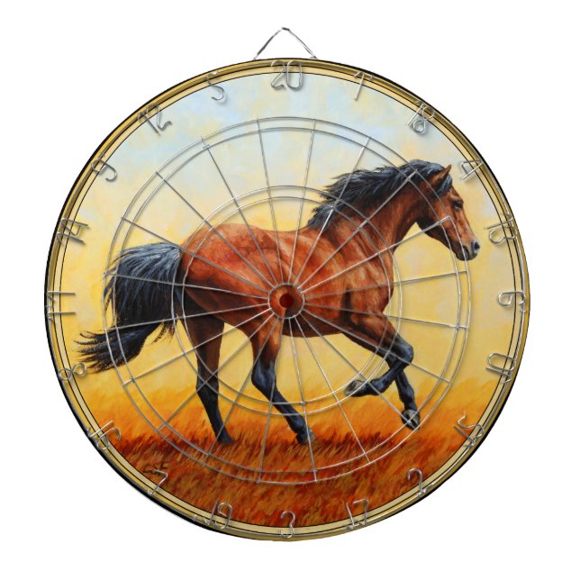 Bay Horse Galloping Dart Board (Front)